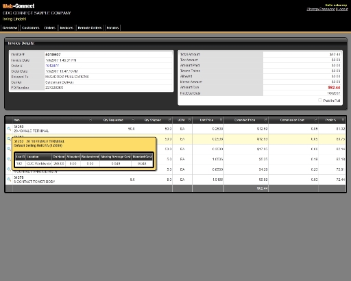 Invoice Details Screen